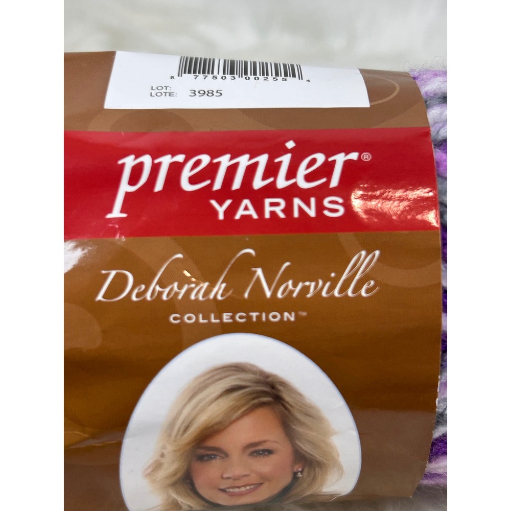 Premier Yarns Deborah Norville Serenity Chunky Majesty Purple Grey White 109yd - Picture 4 of 5